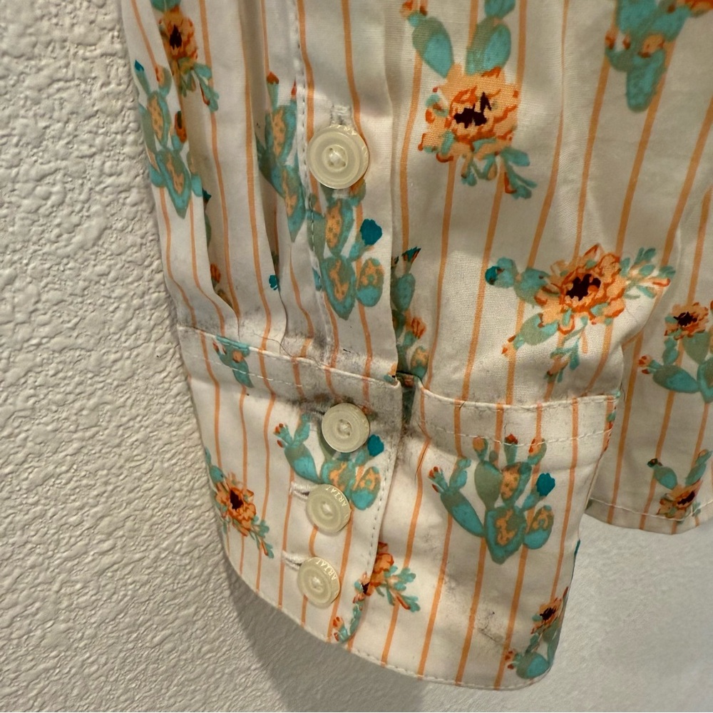 NWT. Ariat REAL Cactus Blossom Kirby Stretch Button Down Shirt L/S Fitted Sz XXL - Picture 9 of 13